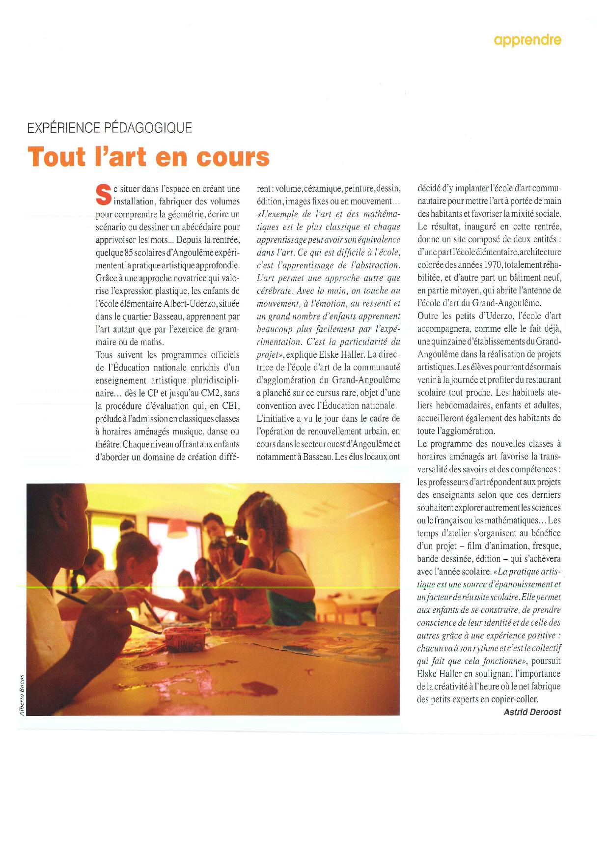 Article de la revue L'Actualité Poitou-Charentes / GrandAngoulême