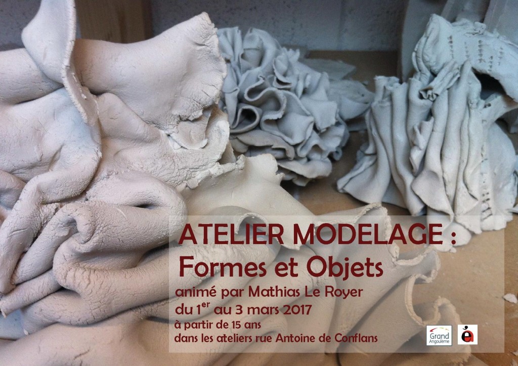 affiche atelier modelage école d'art de grandangouleme